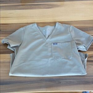 Figs Tan Scrub Top